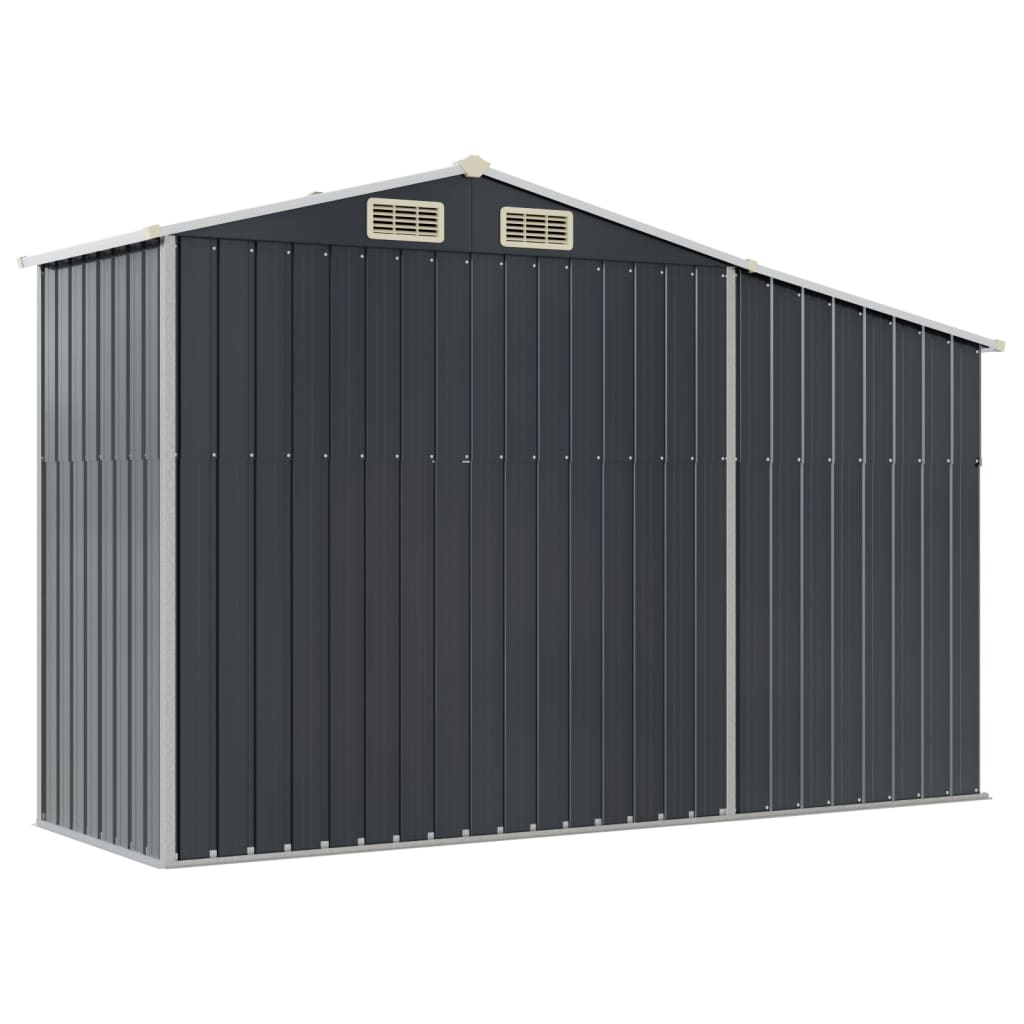 Abri de Jardin 2-en-1 avec Bûcher en Acier Galvanisé