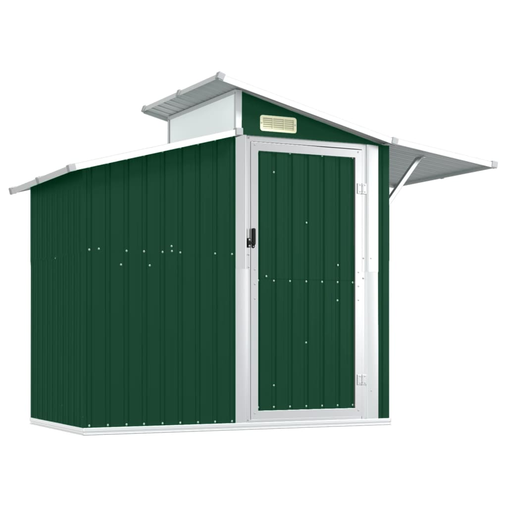 Abri de Jardin 2-en-1 en Acier Galvanisé avec Toit Lumineux - 2,70m x 1,30m x 2,08m