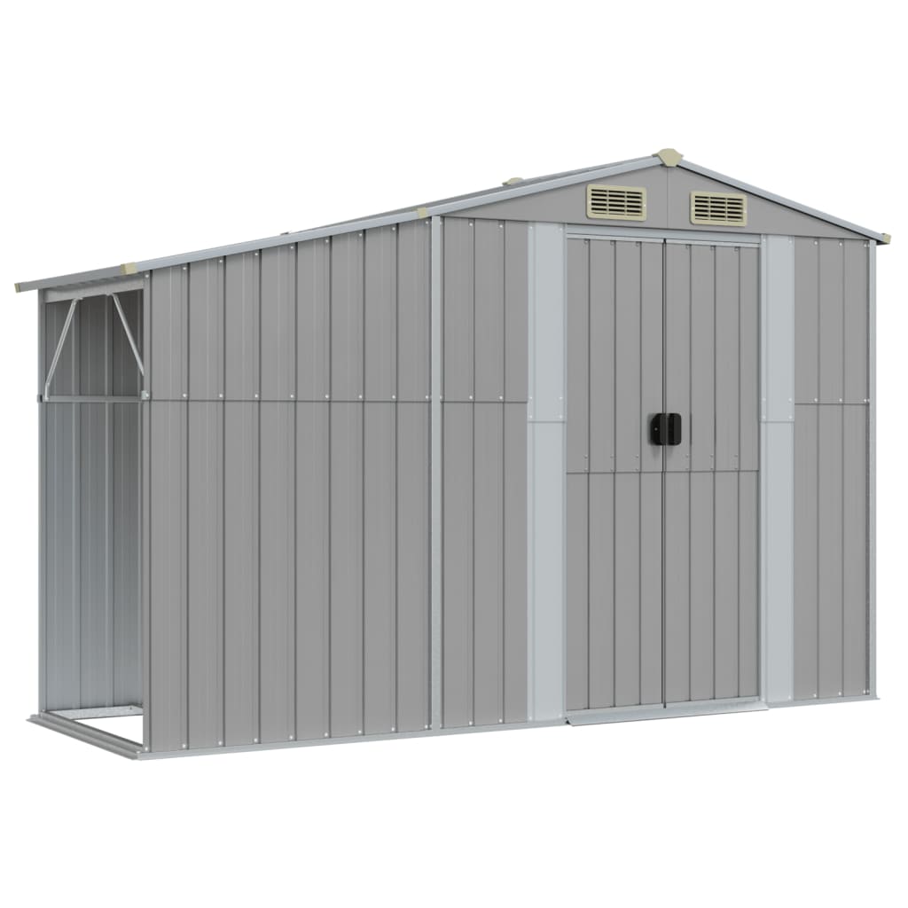Abri de Jardin 2-en-1 avec Bûcher en Acier Galvanisé