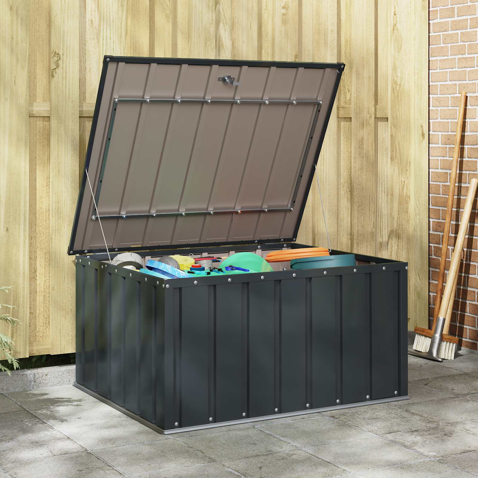 Coffre de Jardin en Acier avec Serrure - 252L / 371L