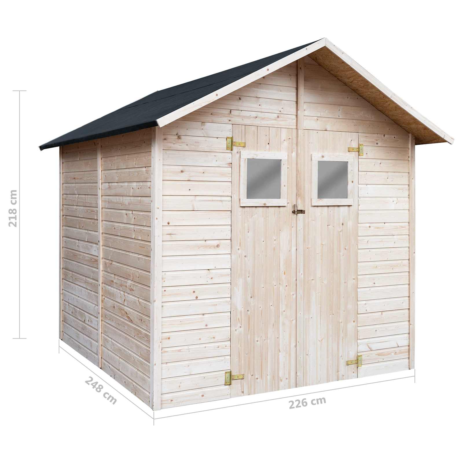 Abri de Jardin en Bois - 2.5m x 2.0m x 2.2m