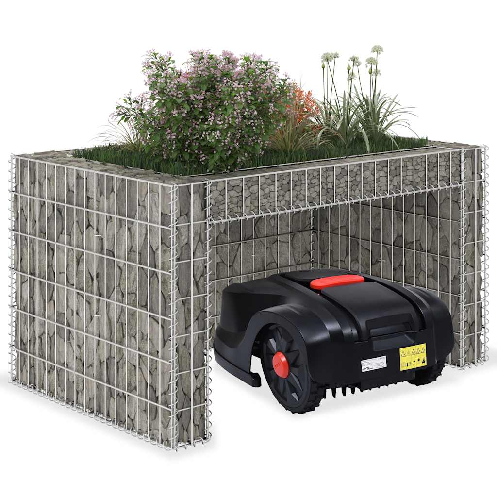 Abri Robot Tondeuse en Gabion - Garage à tondeuse en Acier - 0.80m / 1.15m