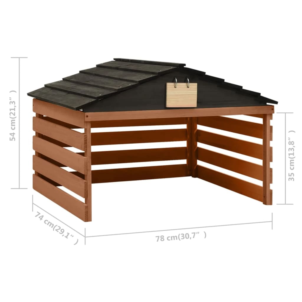 Abri pour Robot Tondeuse bois Massif - 0.78m x 0.74m x 0.54m