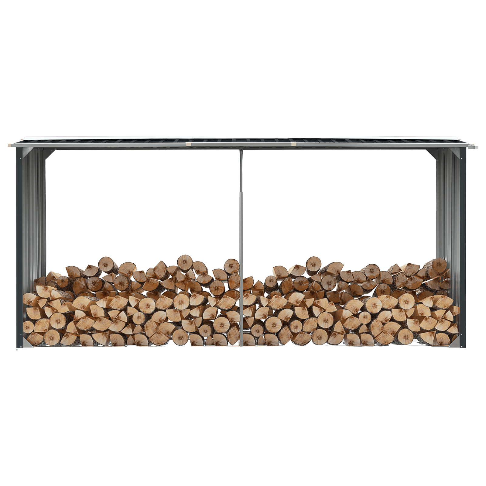 Abri à Bûches en Acier Galvanisé - 330 x 92 cm x 153 cm
