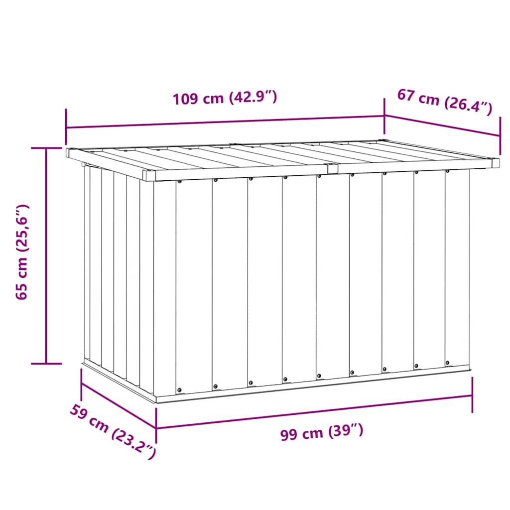 Coffre de Jardin en Acier Galvanisé - 1.09m / 1.29m / 1.71m