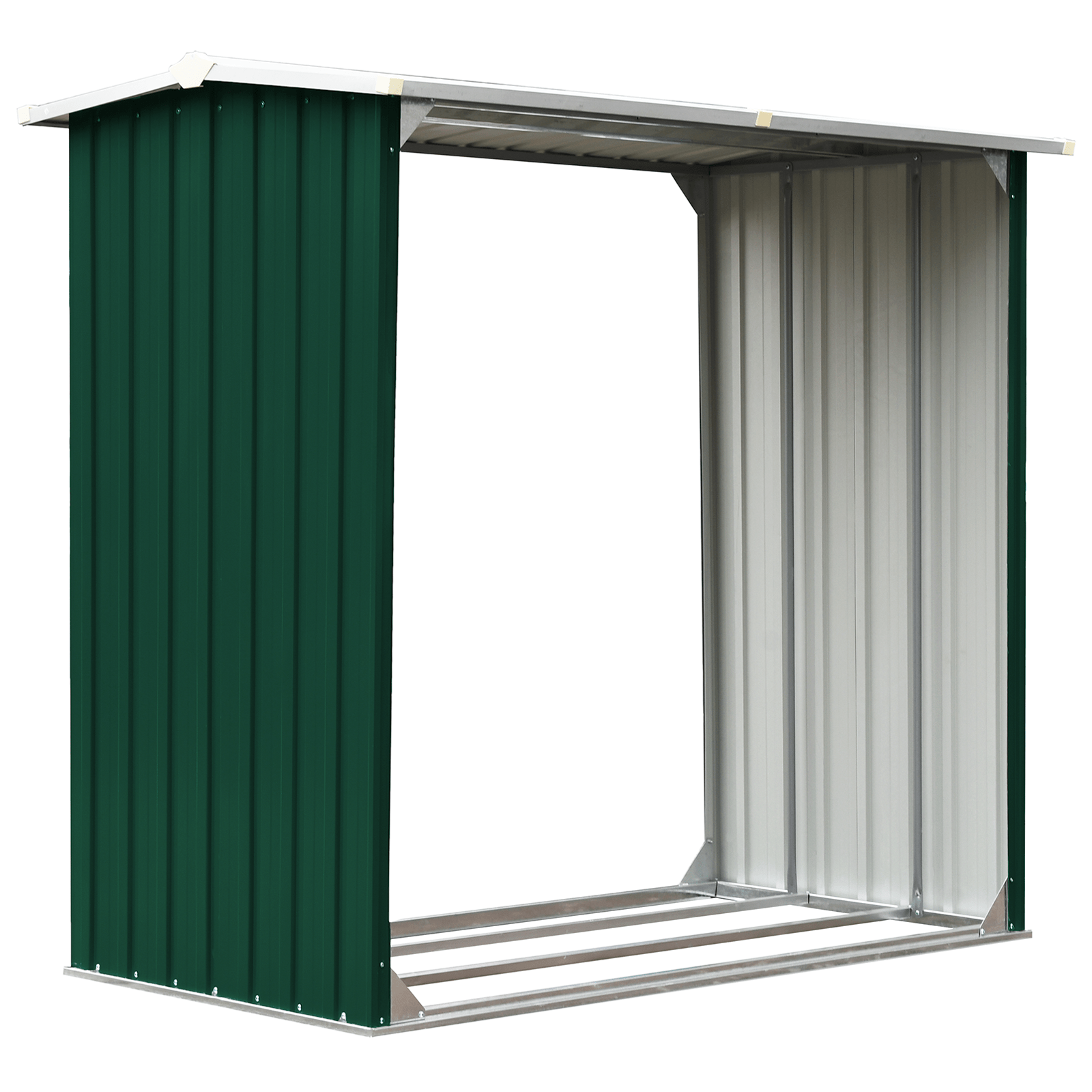 Abri à Bûches en Acier Galvanisé - 1,72m x 0,91m x 1,54m