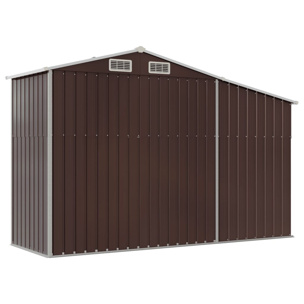Abri de Jardin 2-en-1 avec Bûcher en Acier Galvanisé