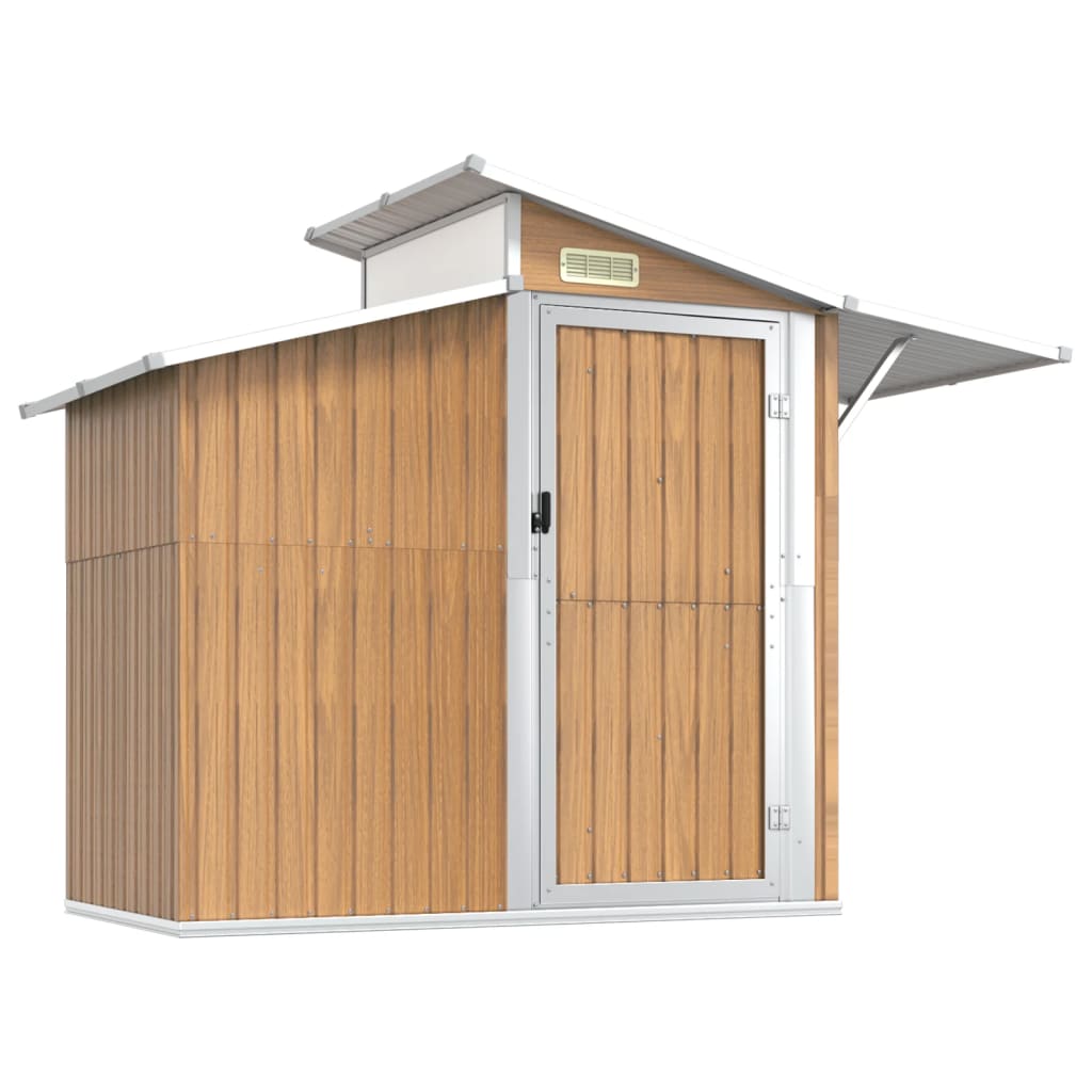 Abri de Jardin 2-en-1 en Acier Galvanisé avec Toit Lumineux - 2,70m x 1,30m x 2,08m