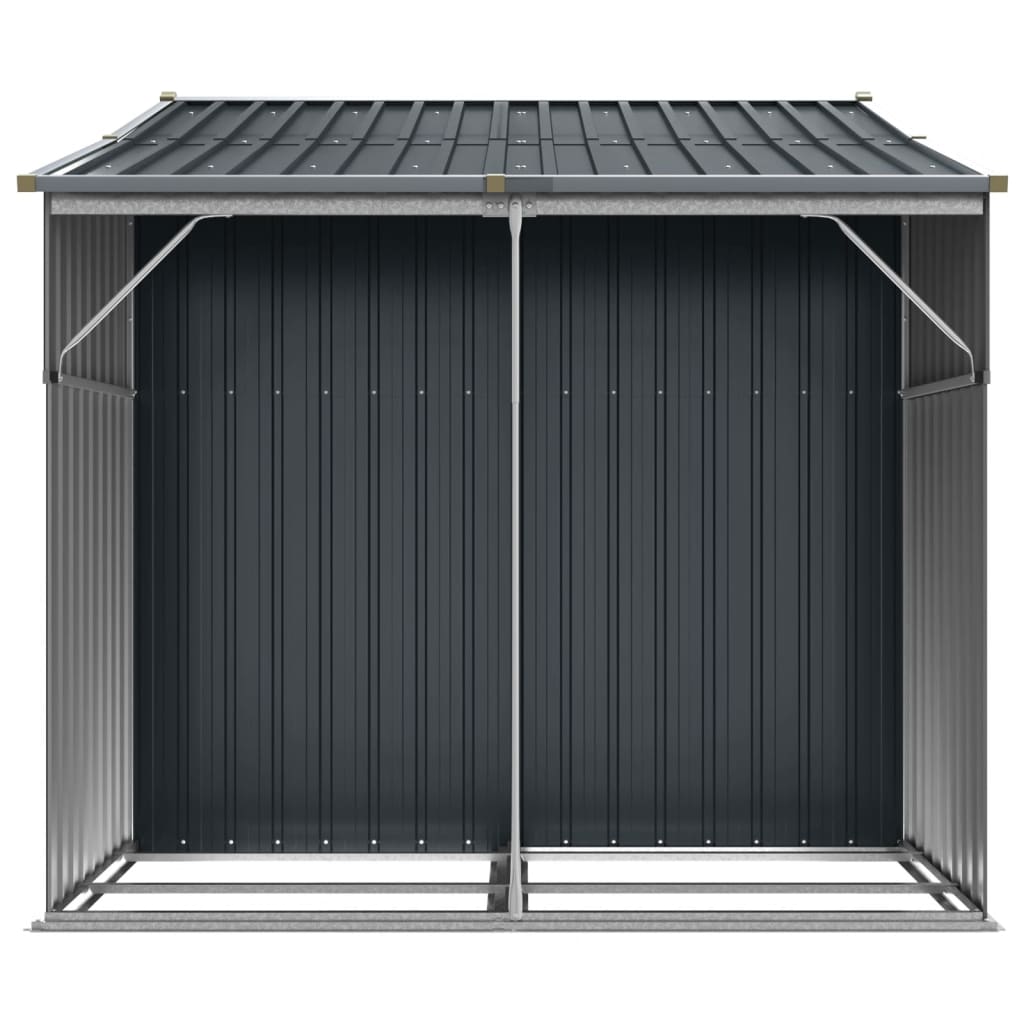 Abri de Jardin 2-en-1 avec Bûcher en Acier Galvanisé