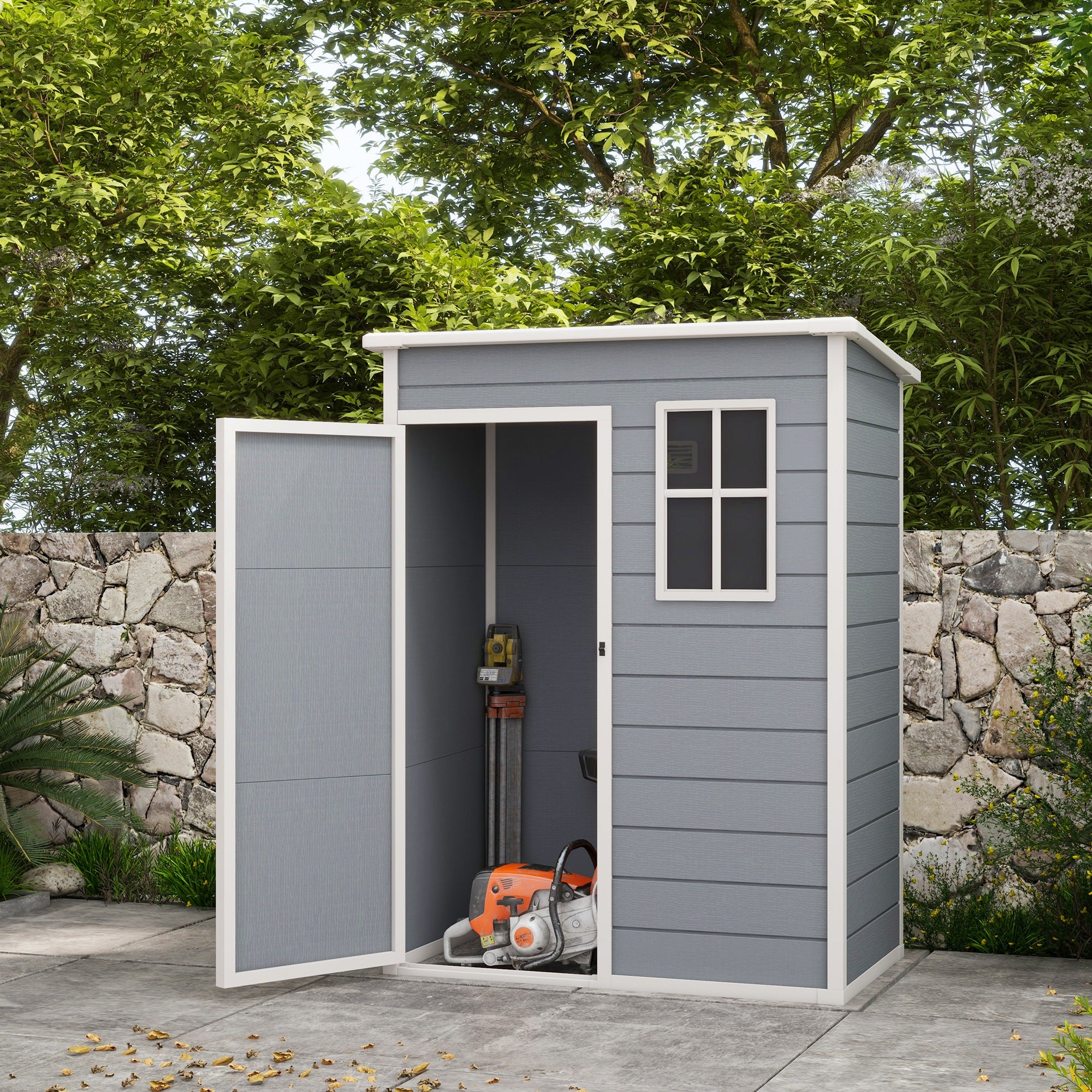 Abri de Jardin en Aluminium et PP avec Fenêtre 1.51m x 0.92m x 1.93m
