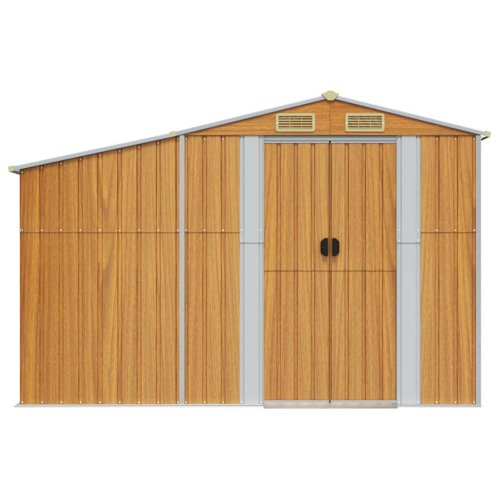 Abri de Jardin 2-en-1 avec Bûcher en Acier Galvanisé