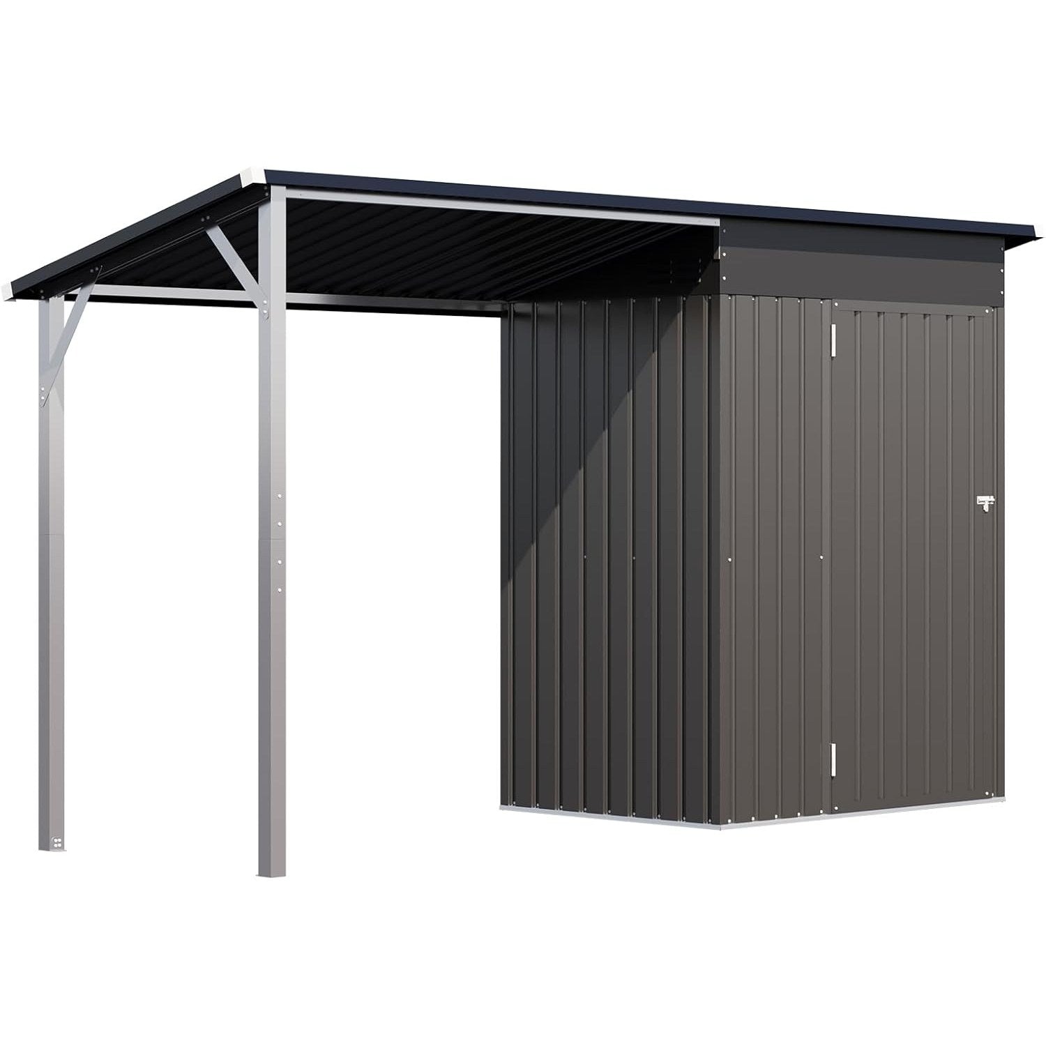 Abri de Jardin 2-en-1 avec Pergola en Acier Premium