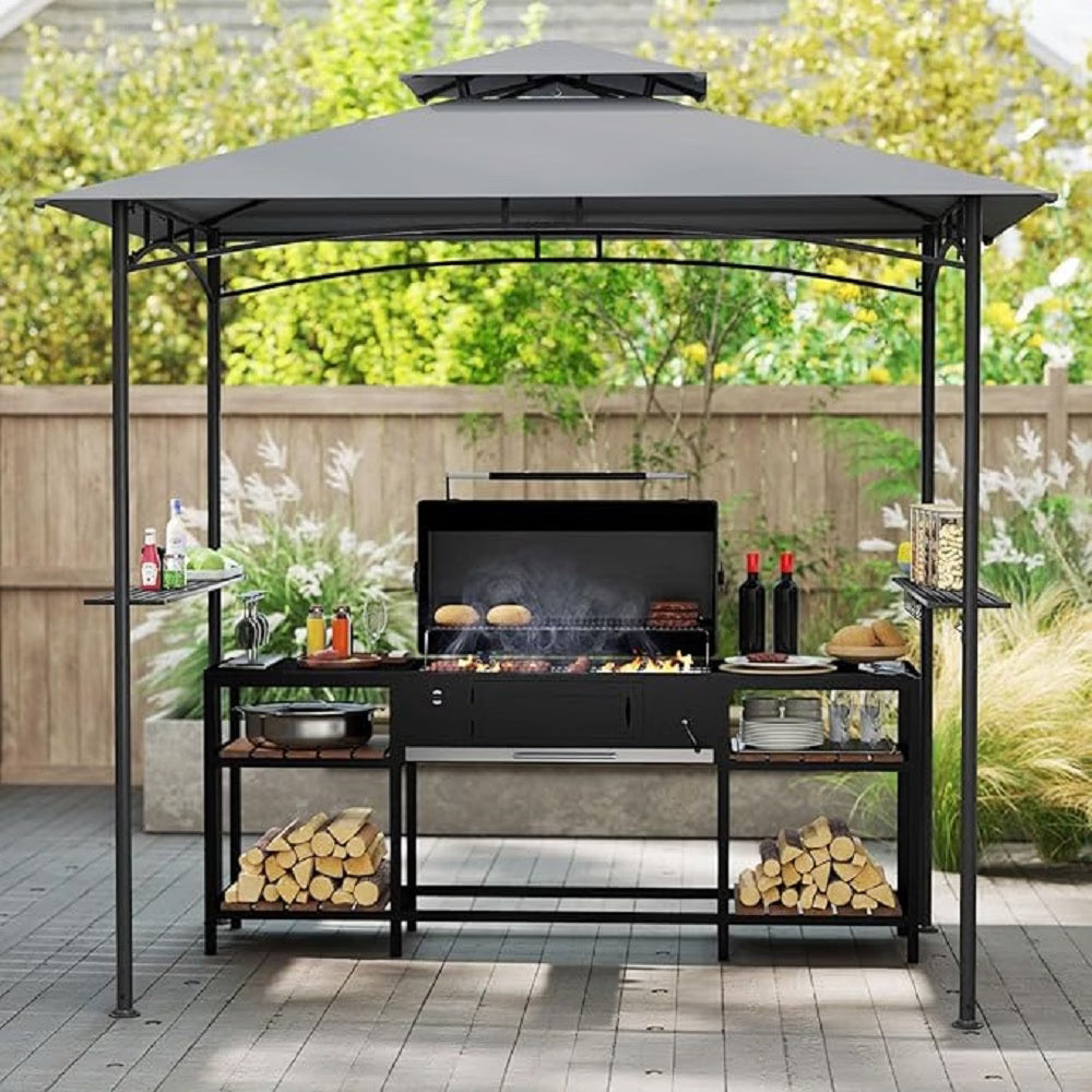 Abri barbecue double toit - 242 x 150 cm