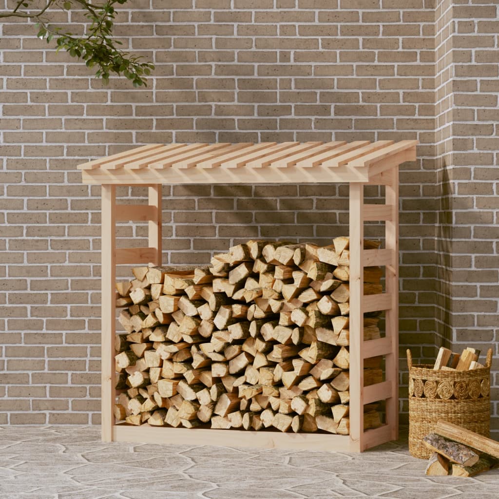 Abri à Bûches en Bois Massif - 1.08m x 0.65m x 1.10m/0.78m