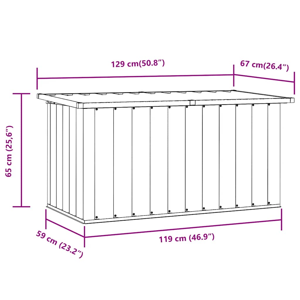 Coffre de Jardin en Acier Galvanisé - 1.09m / 1.29m / 1.71m