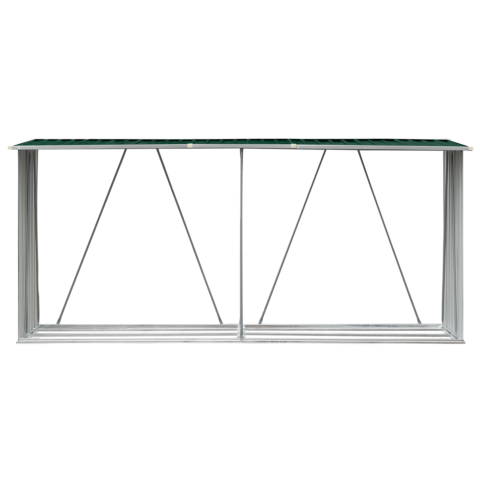 Abri à Bûches XXL en Acier Galvanisé - 3,30m x 0,84m x 1,52m