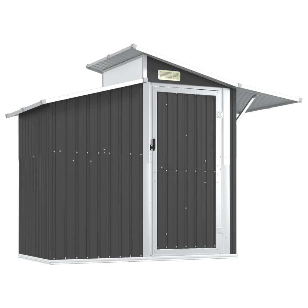 Abri de Jardin 2-en-1 en Acier Galvanisé avec Toit Lumineux - 2,70m x 1,30m x 2,08m