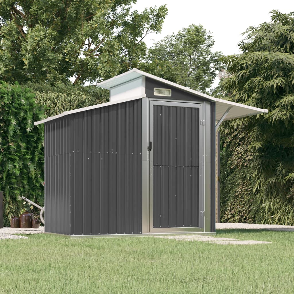 Abri de Jardin 2-en-1 en Acier Galvanisé avec Toit Lumineux - 2,70m x 1,30m x 2,08m