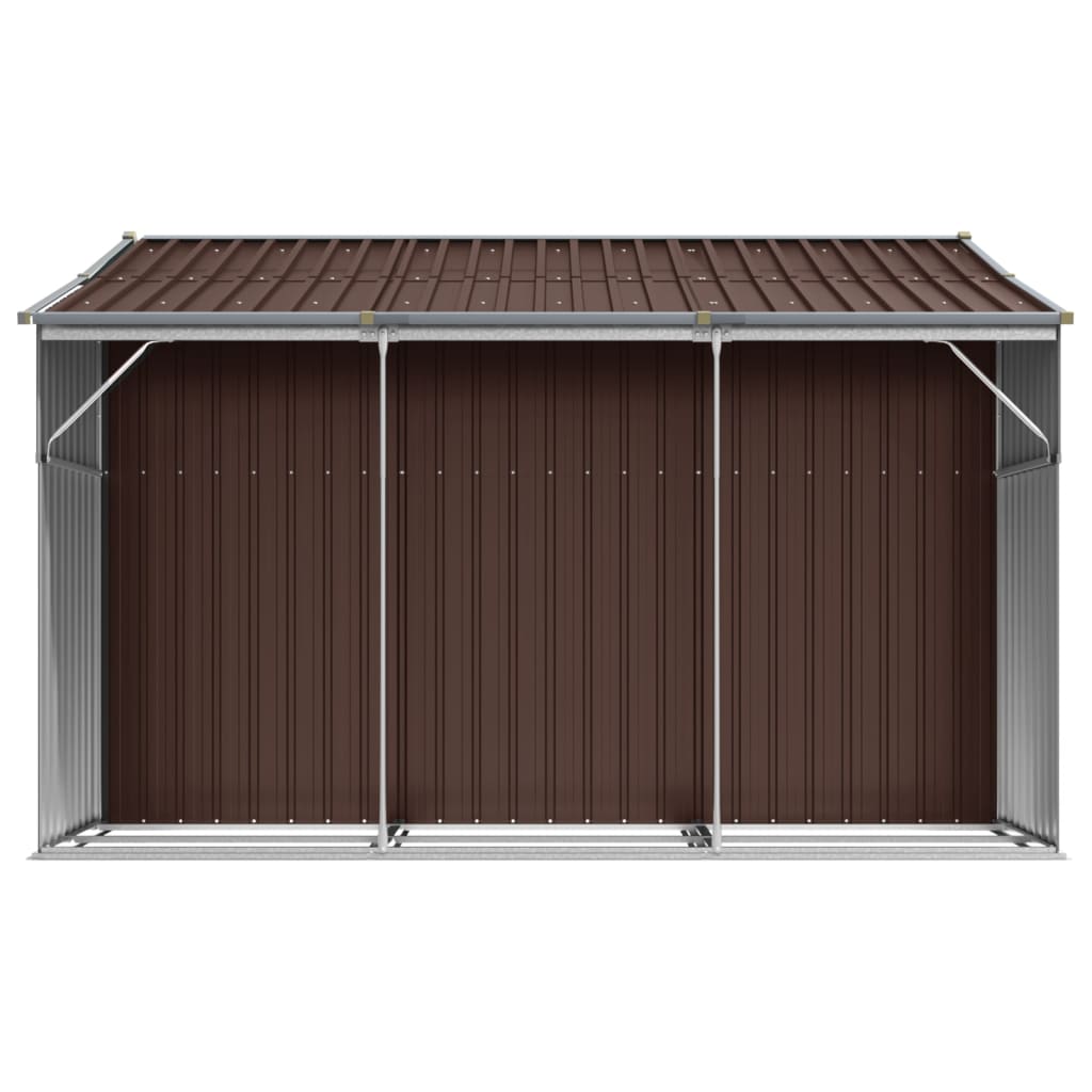 Abri de Jardin 2-en-1 avec Bûcher en Acier Galvanisé