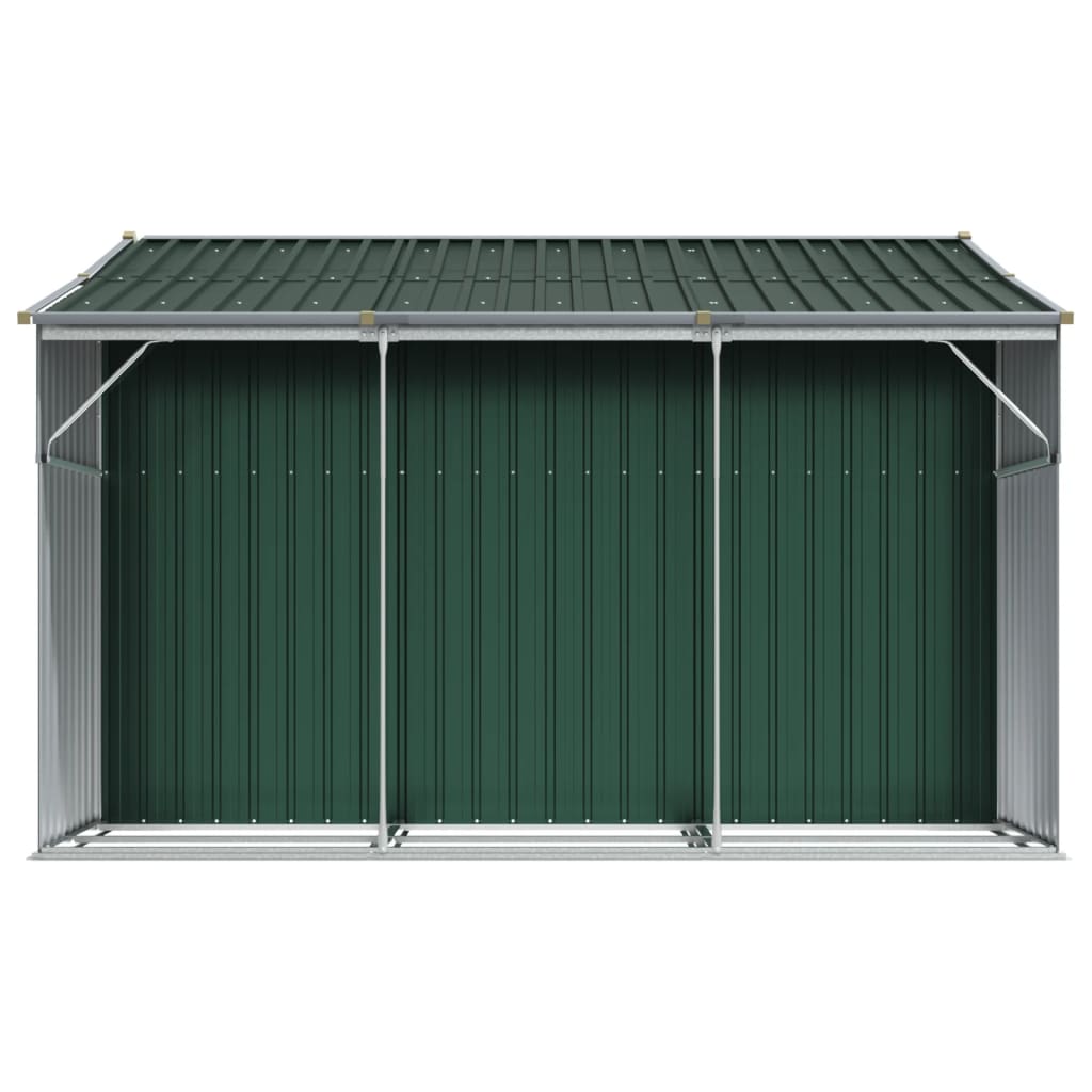 Abri de Jardin 2-en-1 avec Bûcher en Acier Galvanisé