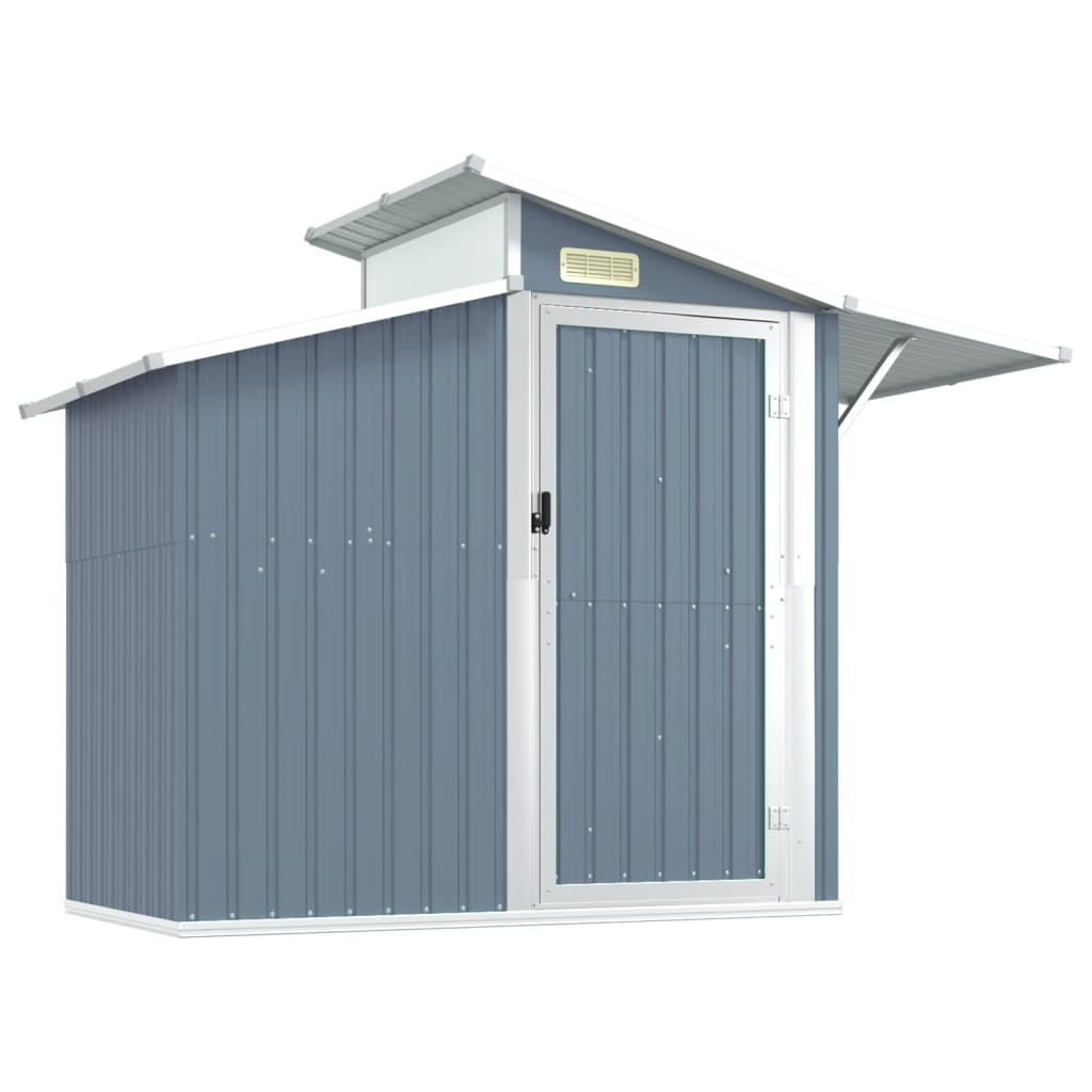 Abri de Jardin 2-en-1 en Acier Galvanisé avec Toit Lumineux - 2,70m x 1,30m x 2,08m