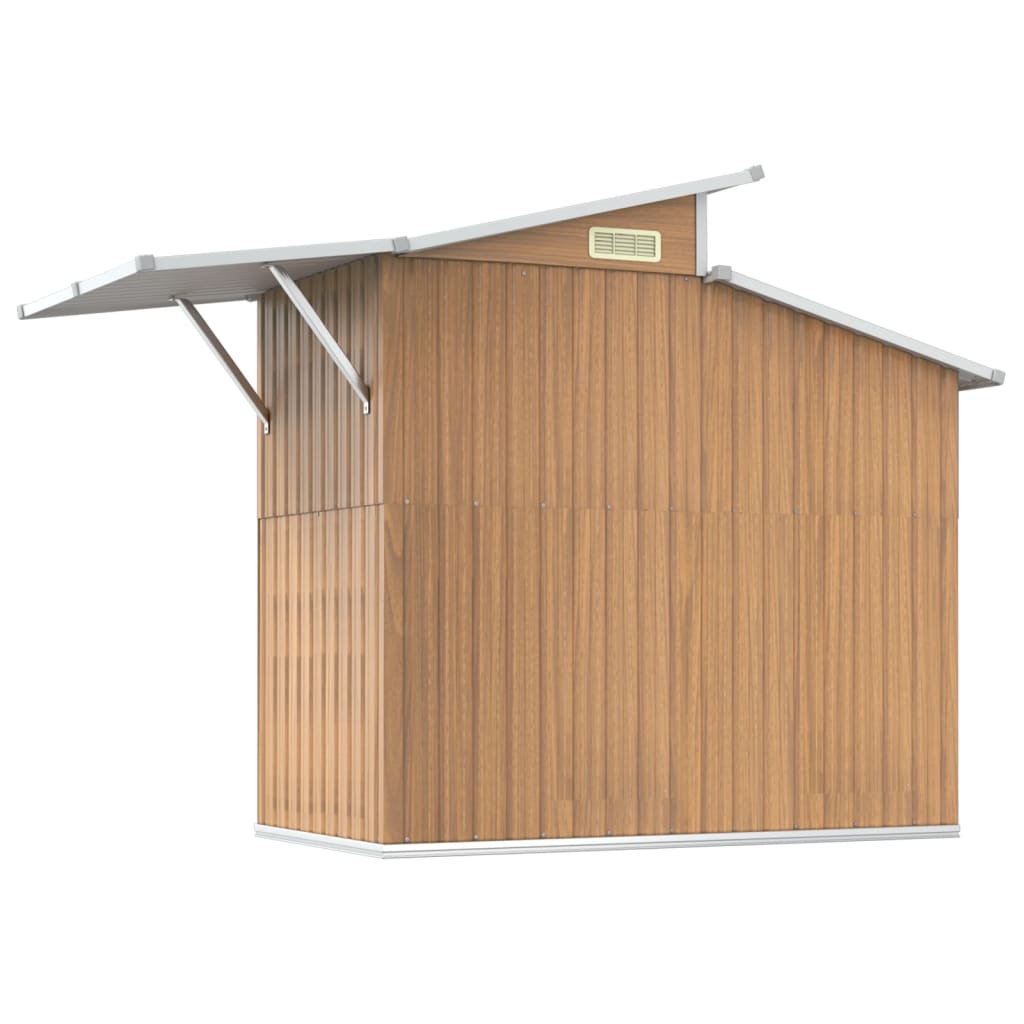 Abri de Jardin 2-en-1 en Acier Galvanisé avec Toit Lumineux - 2,70m x 1,30m x 2,08m