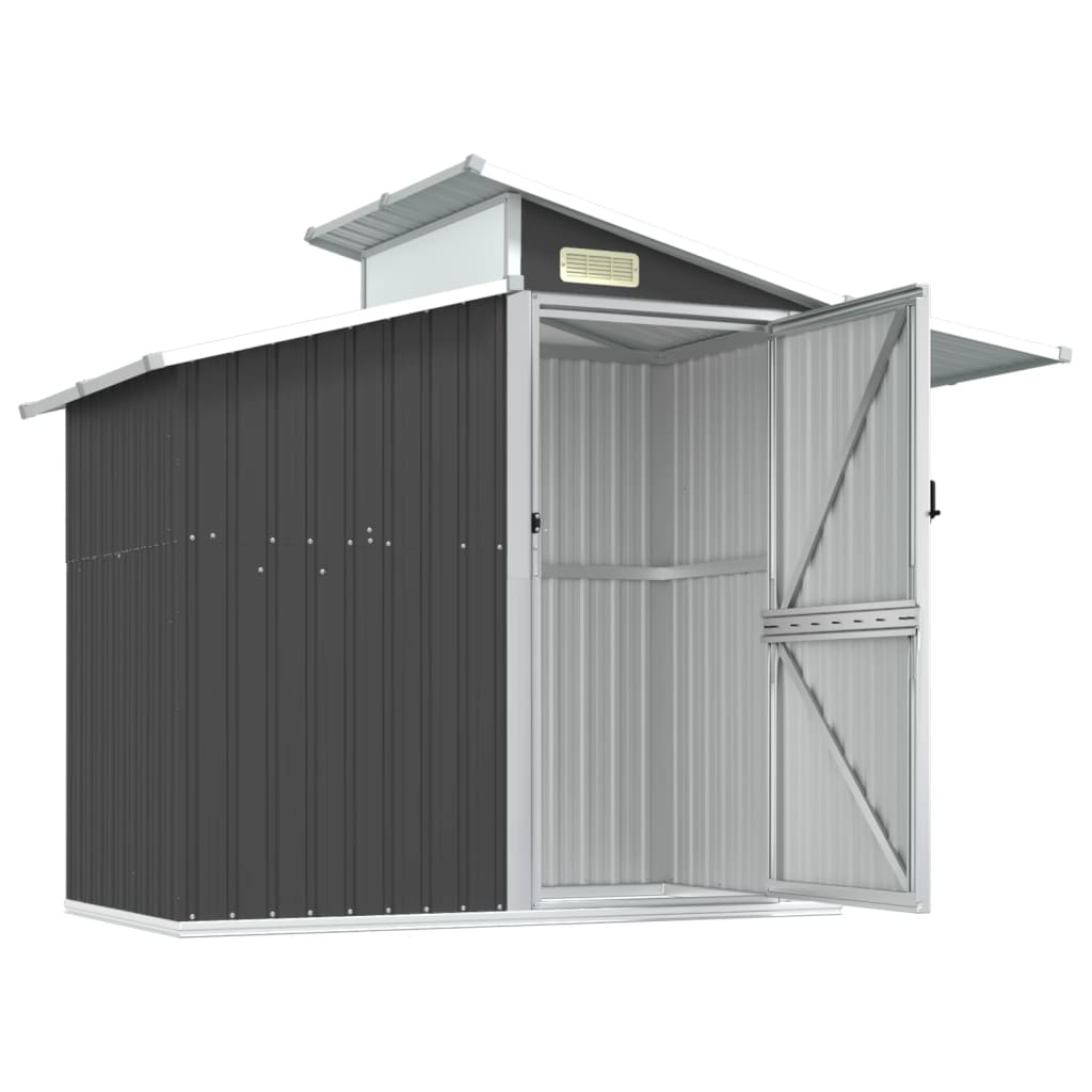 Abri de Jardin 2-en-1 en Acier Galvanisé avec Toit Lumineux - 2,70m x 1,30m x 2,08m