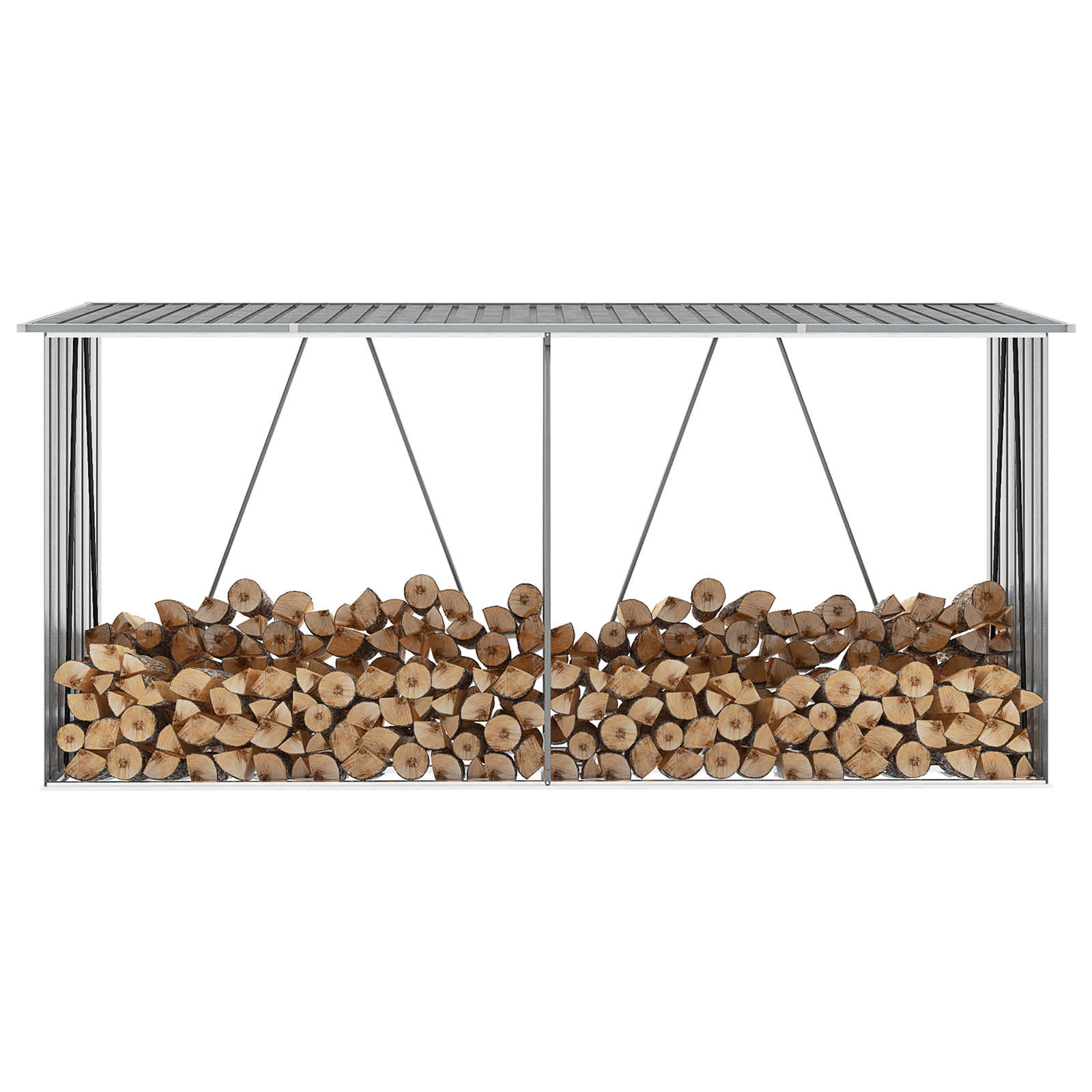 Abri à Bûches XXL en Acier Galvanisé - 3,30m x 0,84m x 1,52m