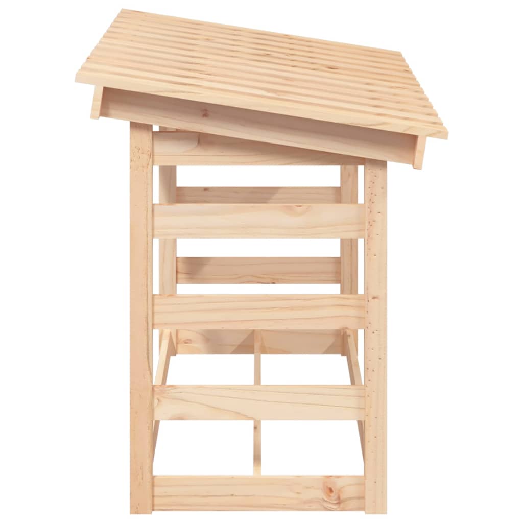 Abri à Bûches en Bois Massif - 1.08m x 0.65m x 1.10m/0.78m