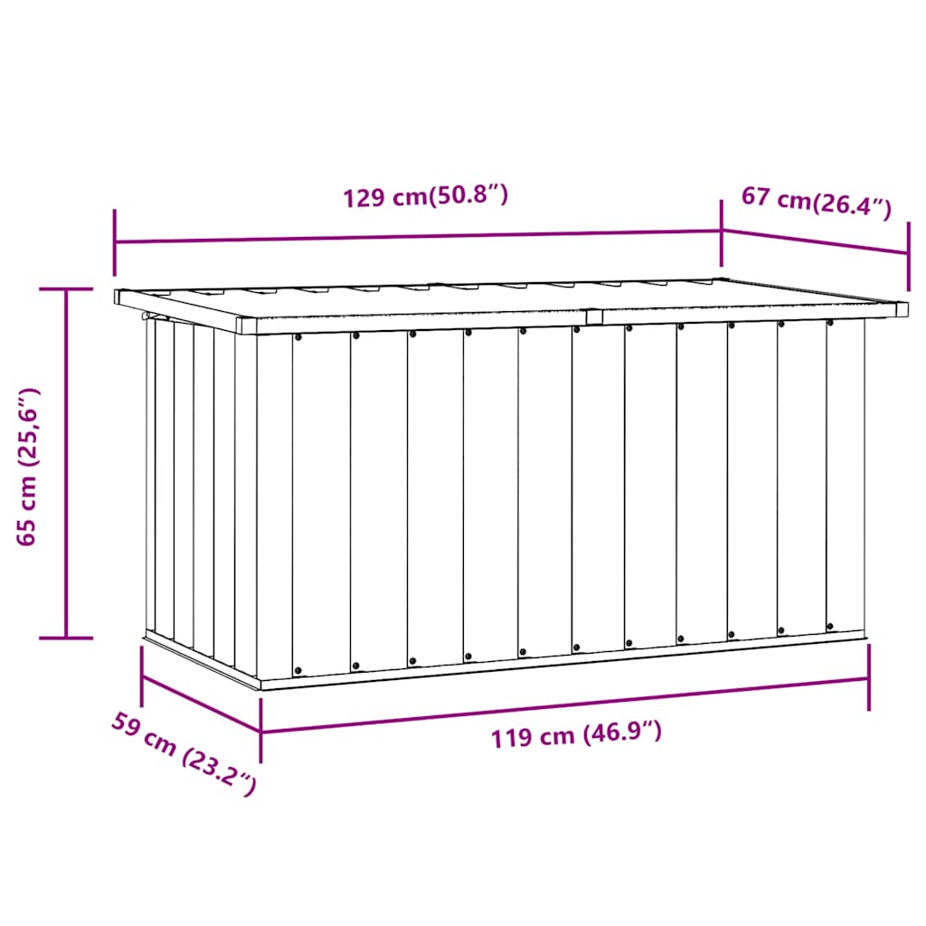 Coffre de Jardin en Acier Galvanisé - 1.09m / 1.29m / 1.71m