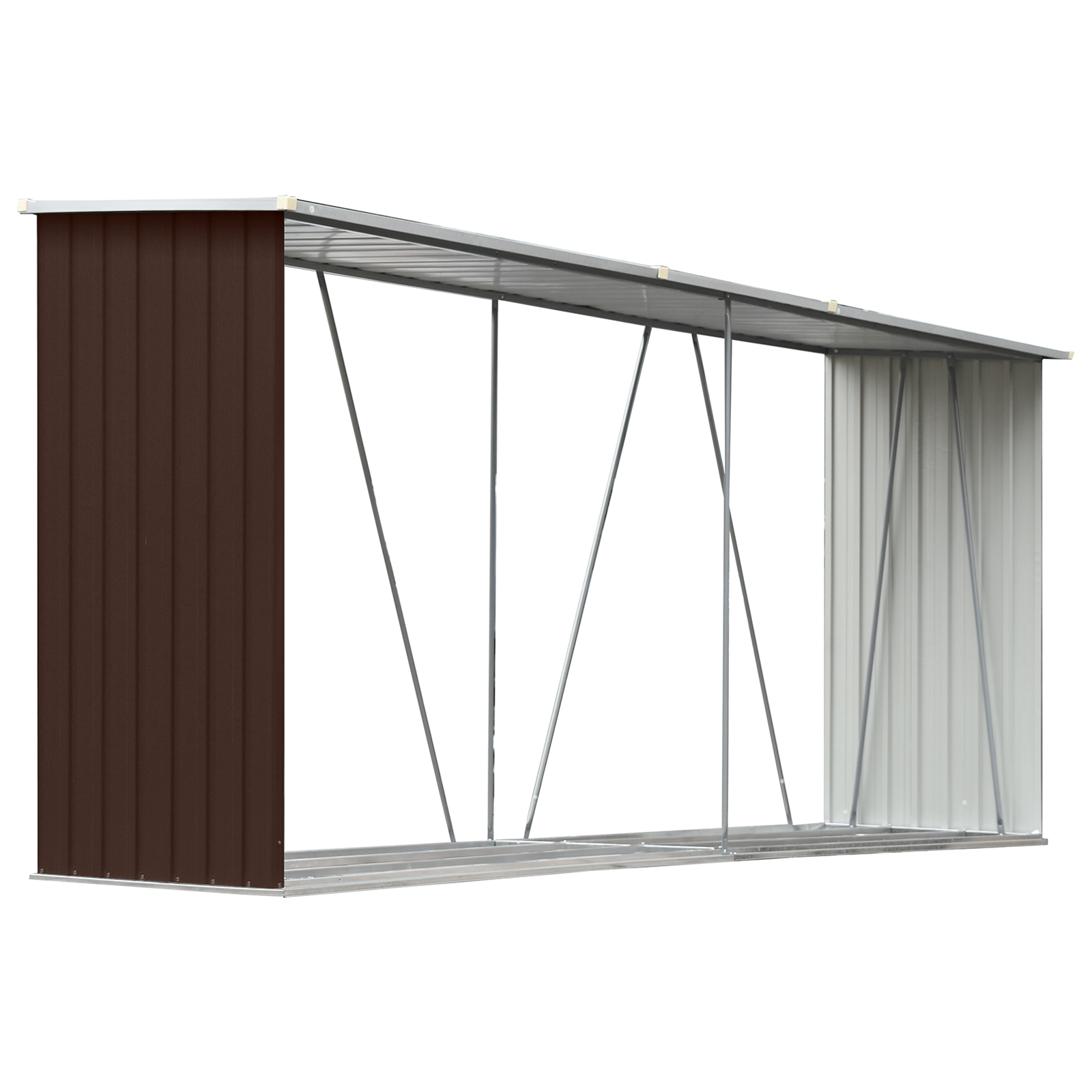 Abri à Bûches XXL en Acier Galvanisé - 3,30m x 0,84m x 1,52m