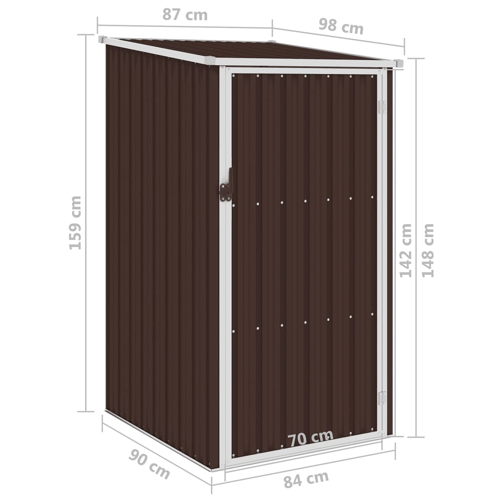 Abri à outils en Acier Galvanisé - 0,87m x 0,98m x 1,59m