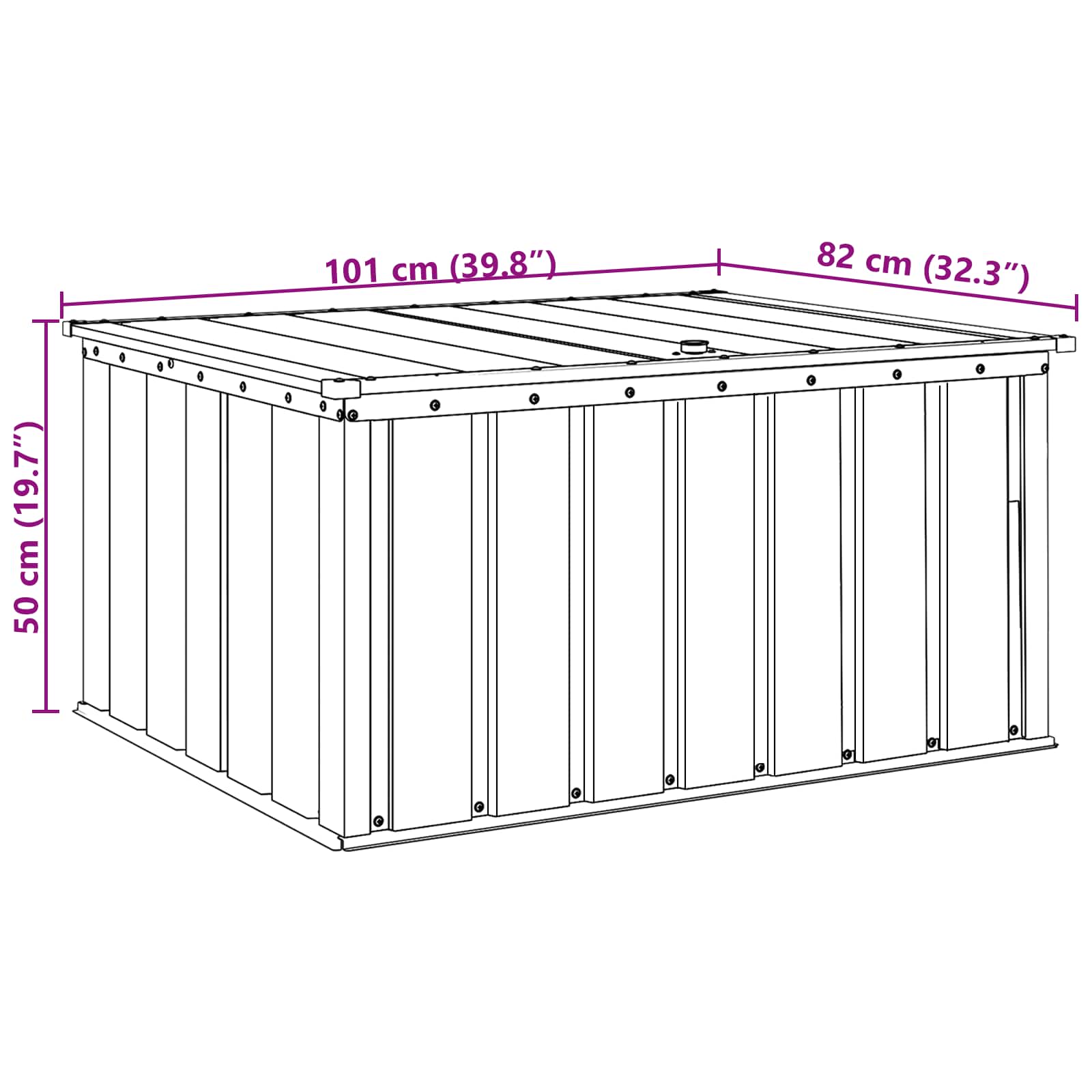 Coffre de Jardin en Acier avec Serrure - 252L / 371L