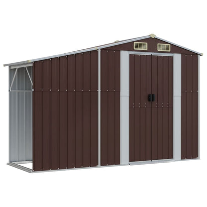 Abri de Jardin 2-en-1 avec Bûcher en Acier Galvanisé