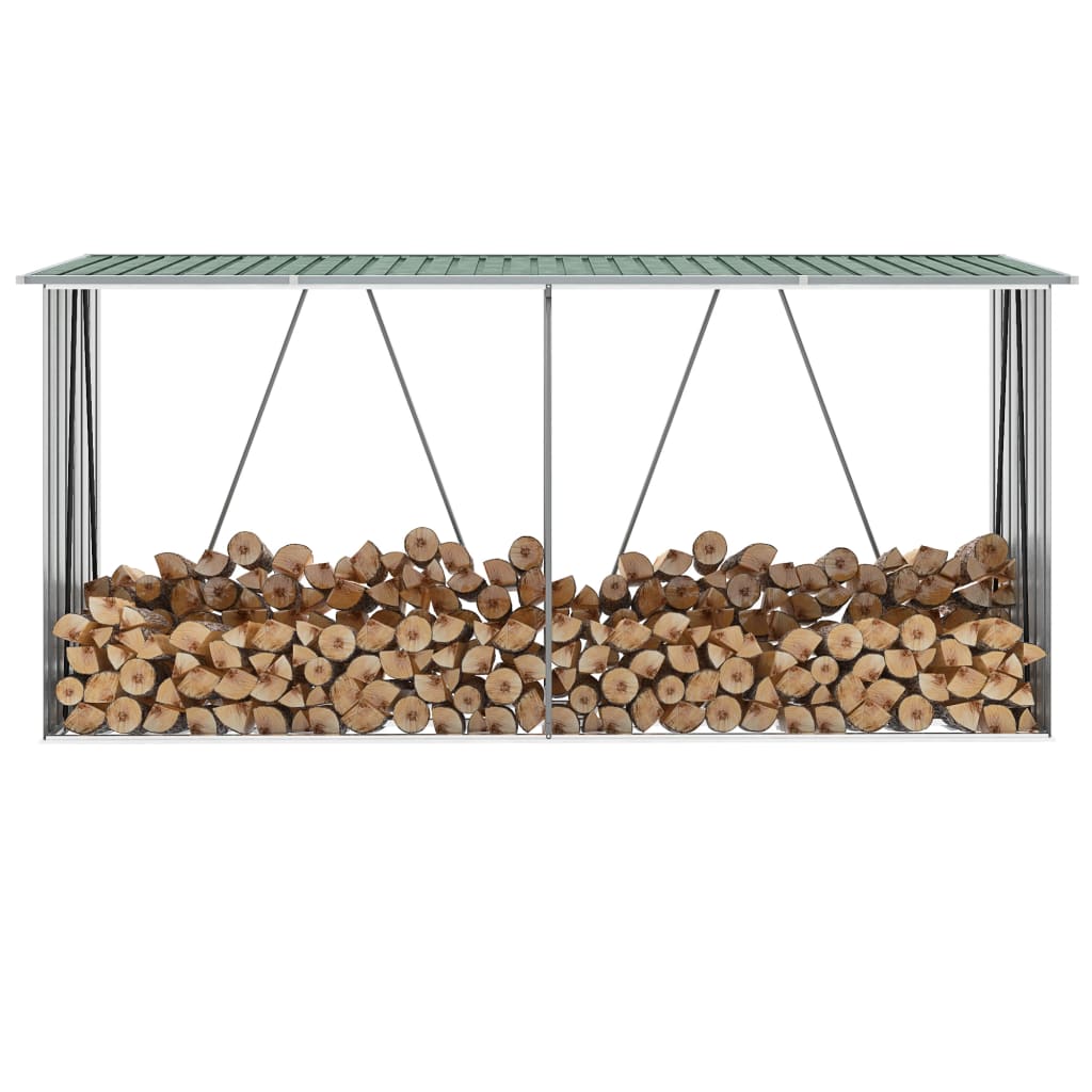 Abri à Bûches XXL en Acier Galvanisé - 3,30m x 0,84m x 1,52m