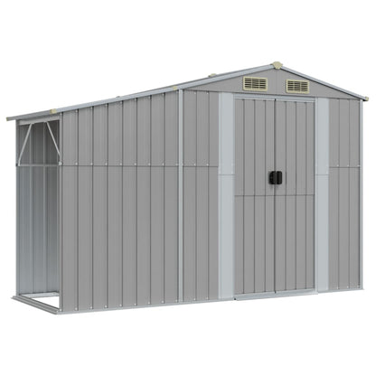 Abri de Jardin 2-en-1 avec Bûcher en Acier Galvanisé