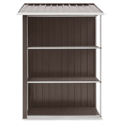 Abri de Jardin avec Étagères en Acier Galvanisé - 2,05m x 1,30m x 1,83m