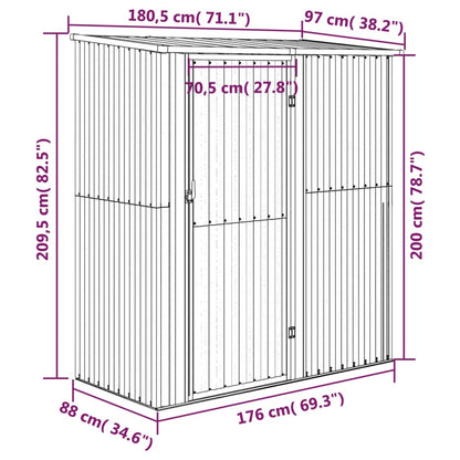 Abri à outils en Acier Galvanisé - 1,81m x 0,97m x 2,10m