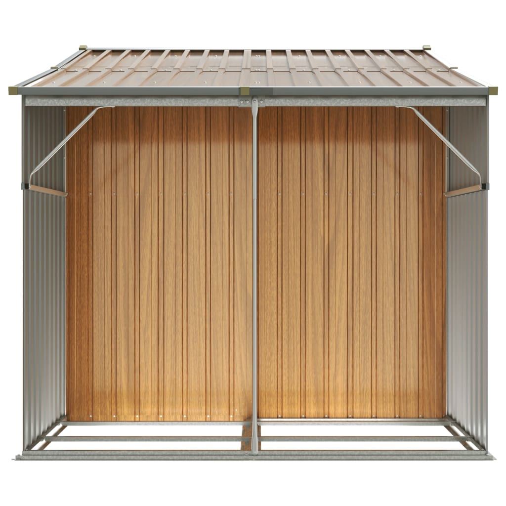 Abri de Jardin 2-en-1 avec Bûcher en Acier Galvanisé