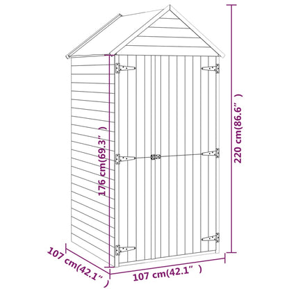 Abri à Outils Vertical en Bois 1.07m x 1.07m x 2.20m
