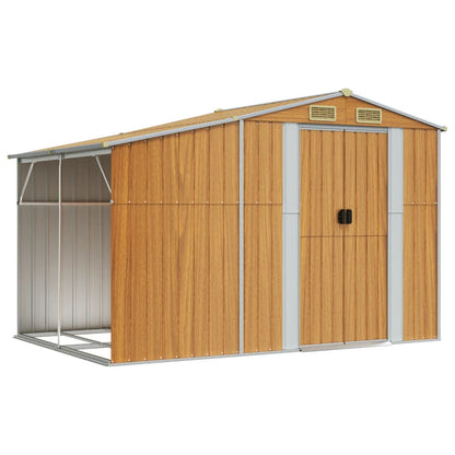 Abri de Jardin 2-en-1 avec Bûcher en Acier Galvanisé