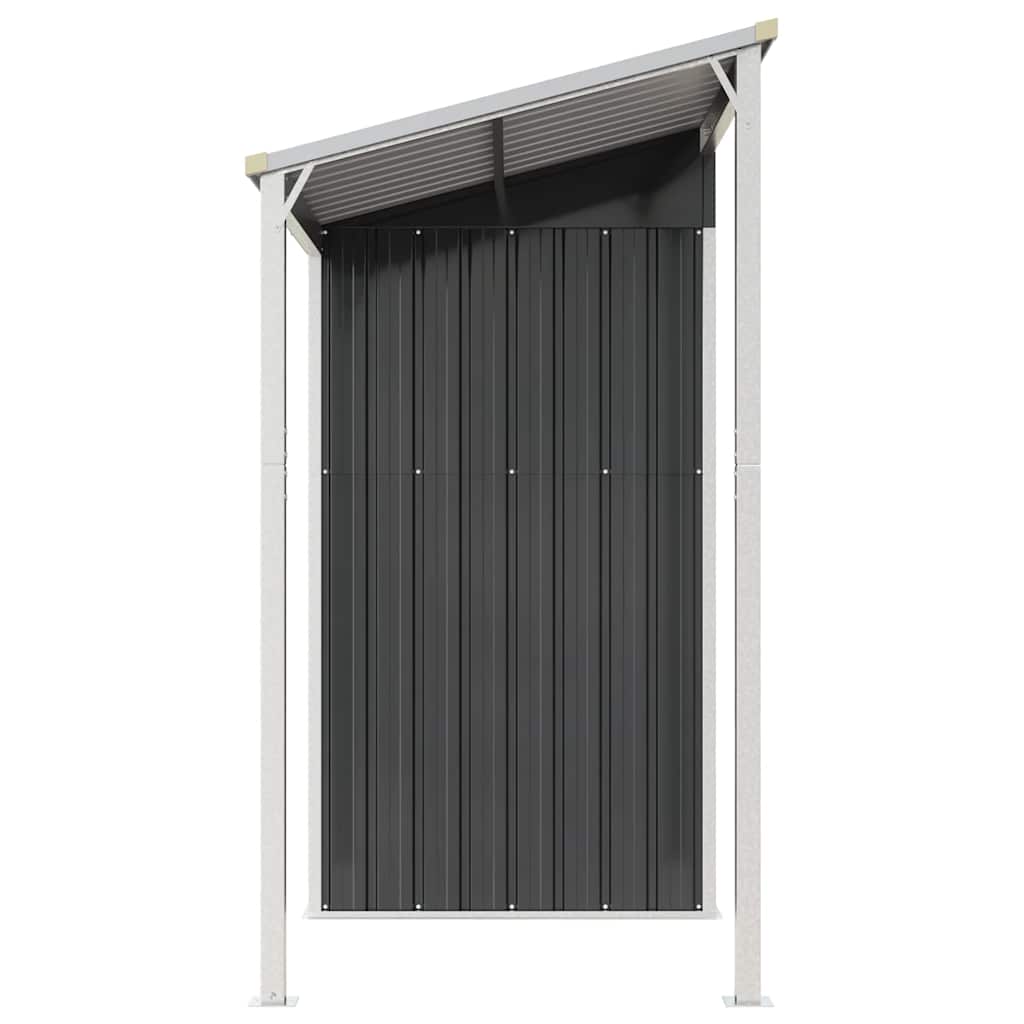 Abri de Jardin 2-en-1 avec Bûcher en Acier Galvanisé - 2,77m x 1,07m x 1,81m