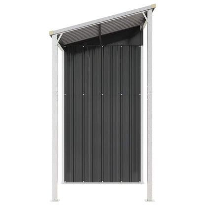 Abri de Jardin 2-en-1 avec Bûcher en Acier Galvanisé - 2,77m x 1,07m x 1,81m