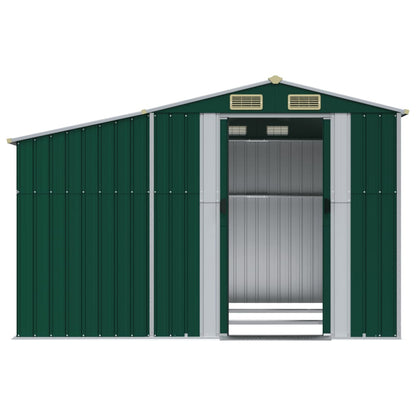 Abri de Jardin 2-en-1 avec Bûcher en Acier Galvanisé
