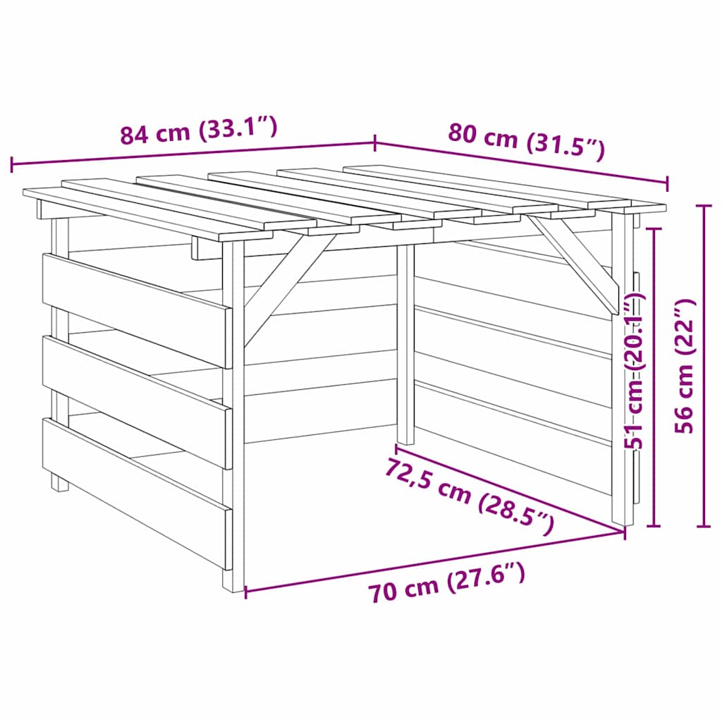 Abri pour Robot Tondeuse en bois - 0.84m x 0.80m x 0.56m
