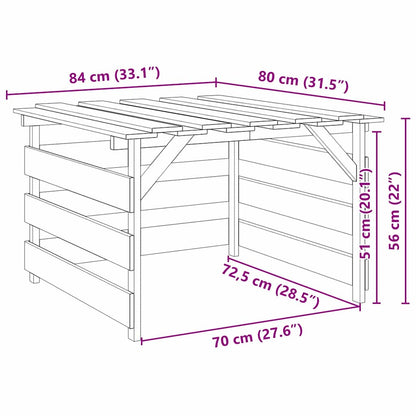 Abri pour Robot Tondeuse en bois - 0.84m x 0.80m x 0.56m