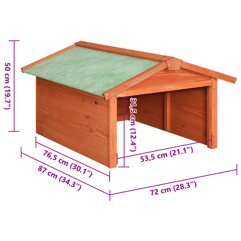 Abri pour Robot Tondeuse en Bois - 72x87x50cm