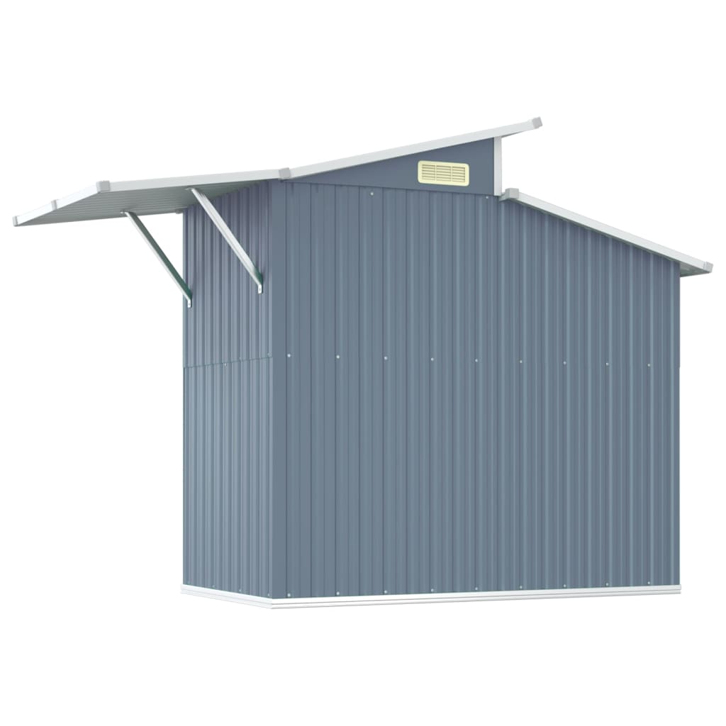 Abri de Jardin 2-en-1 en Acier Galvanisé avec Toit Lumineux - 2,70m x 1,30m x 2,08m