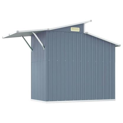 Abri de Jardin 2-en-1 en Acier Galvanisé avec Toit Lumineux - 2,70m x 1,30m x 2,08m