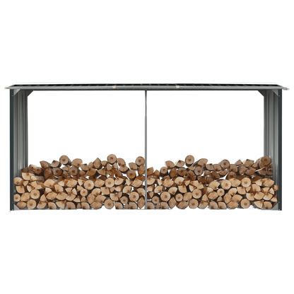 Abri à Bûches en Acier Galvanisé - 330 x 92 cm x 153 cm